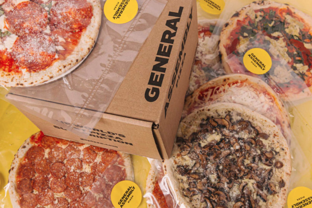 General Assembly pizzas and packaging for grocery stores
