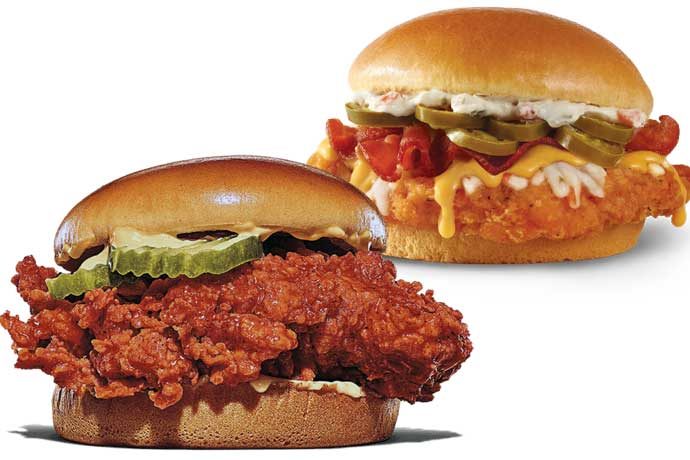 Spicy chicken sandwiches from Burger King and Wendy's