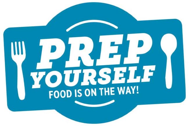 Logo that says Prep Yourself, Food is on the way!
