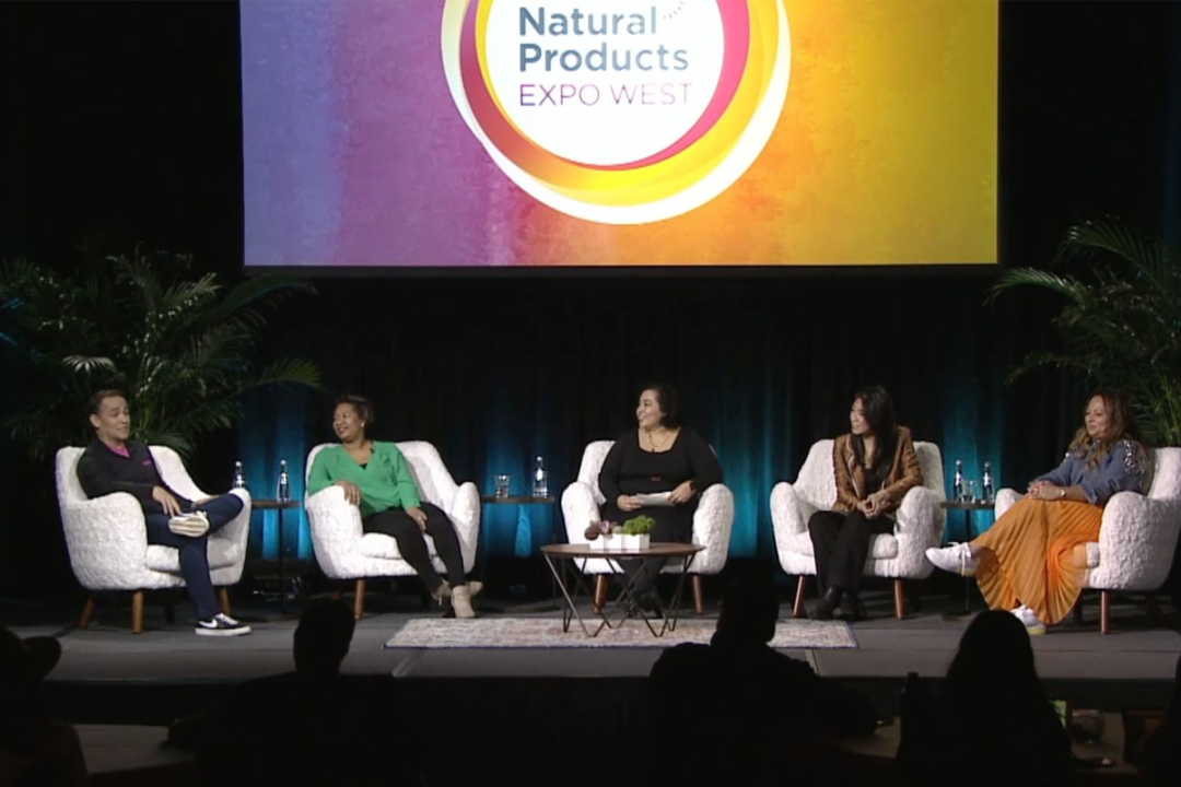 Photo of a panel of food entrepreneurs speaking at Natural Products Expo West