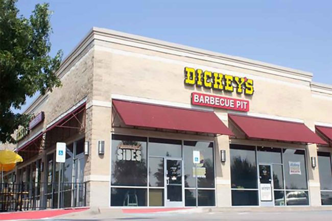Photo of the exterior of a Dickey's Barbecue Pit restaurant