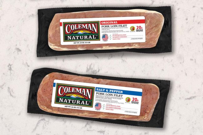 Coleman Natural Foods packaged pork fillets