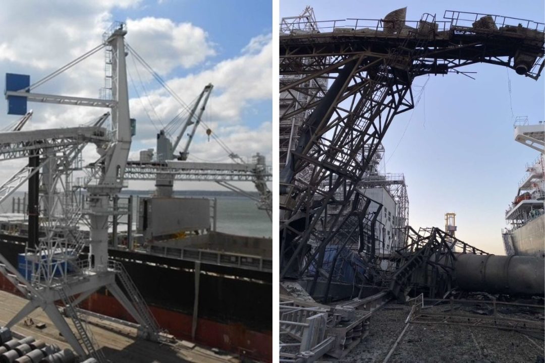 Ukraine port before and after