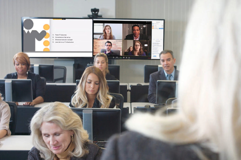 An AIB International virtual classroom is shown.