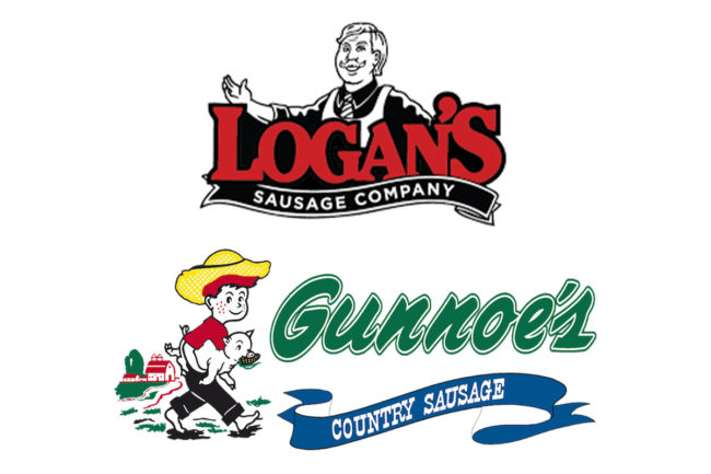 Logan's Sausage and Gunnoe's Sausage logos