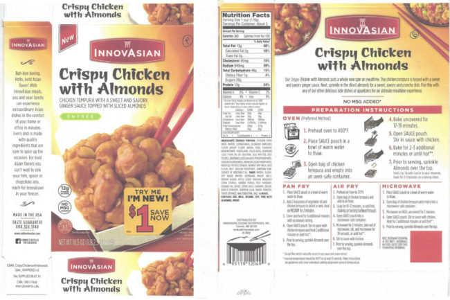 Mountain View Packaging frozen chicken entrée recall