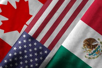 Canada, US, and Mexico flags