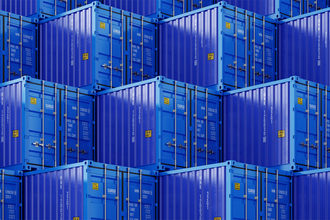 Blue shipping containers