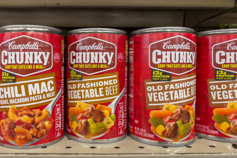 Campbell's chunky soup on shelves