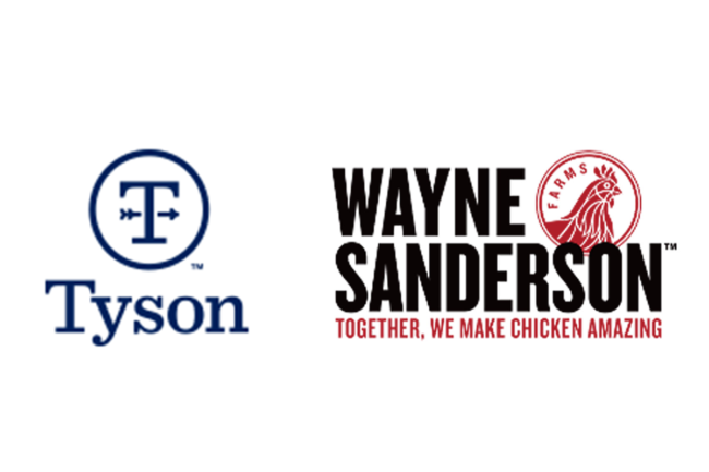 Tyson and Wayne-Sanderson Farms logos.png