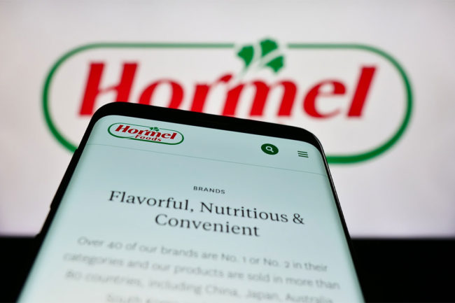 Hormel logo on a smartphone