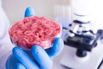 Meat in a petri dish