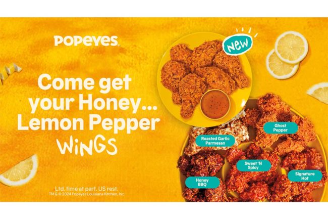 Popeyes' Honey Lemon Pepper Wings