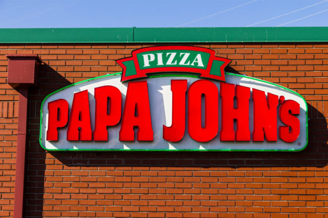 Papa Johns restaurant sign