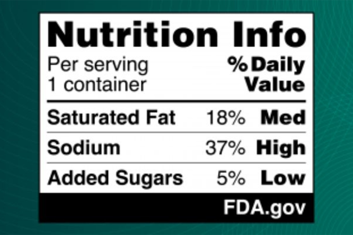 Nutrition label