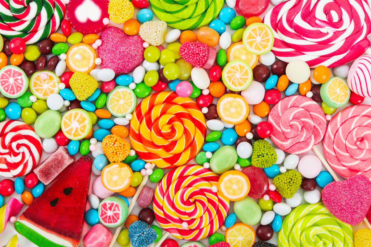 Assortment of colorful candies
