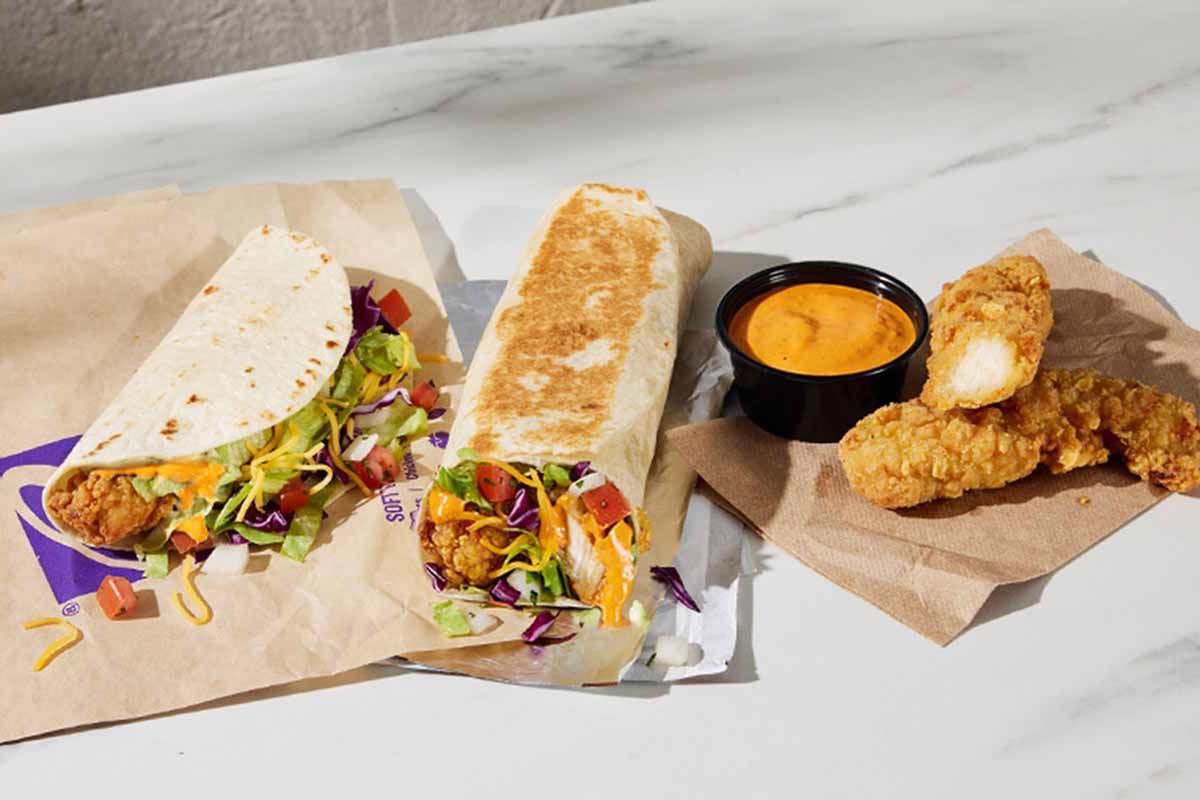 Crispy chicken items from Taco Bell