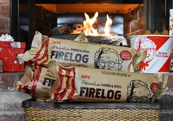 Kentucky Fried Chicken and Enviro-Log created a limited-edition 11 Herbs & Spices Firelog.