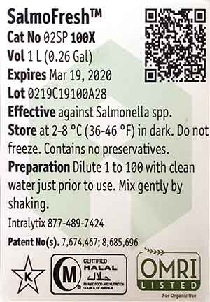 SalmoFresh was developed to help eliminate the risk of salmonellosis.
