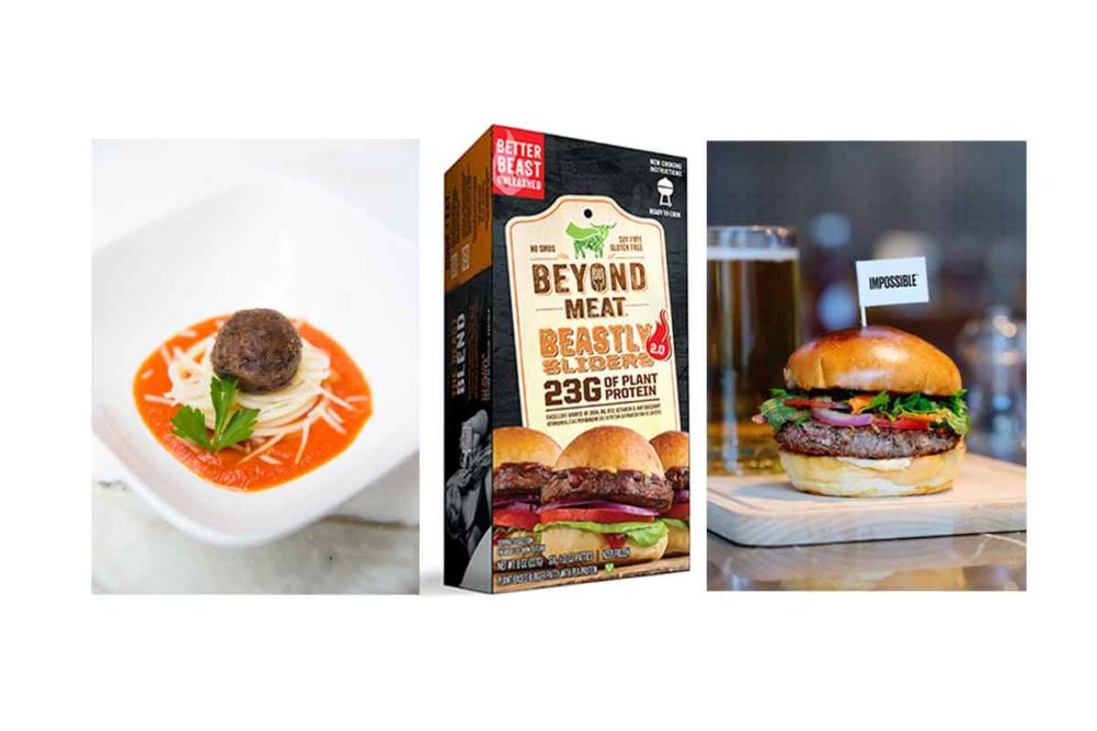 Memphis Meats meatball, Beyond Burger sliders and the Impossible Burger