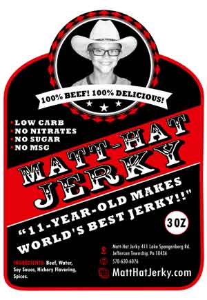 Matt-Hat Jerky label