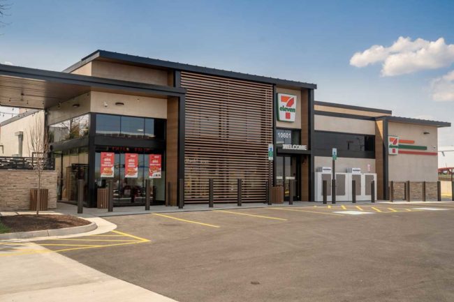 Exterior photo of new 7-Eleven concept store.