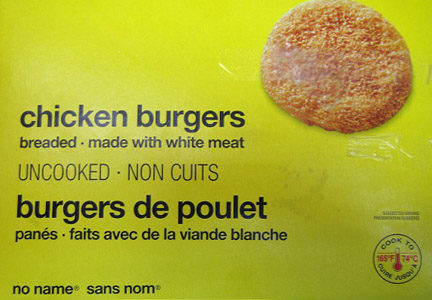 The Canadian Food Inspection Agency announced a recall of chicken burgers.
