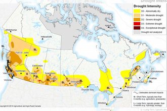Canada drought map