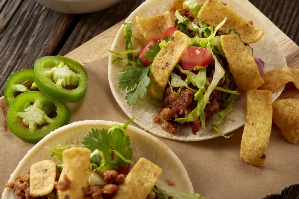 Famous Daves beyond meat tacos