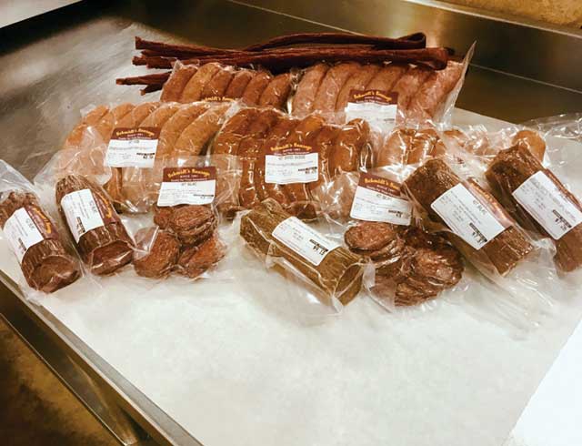 Schmidt's retail store offers a variety of sausages, bacon and hams.