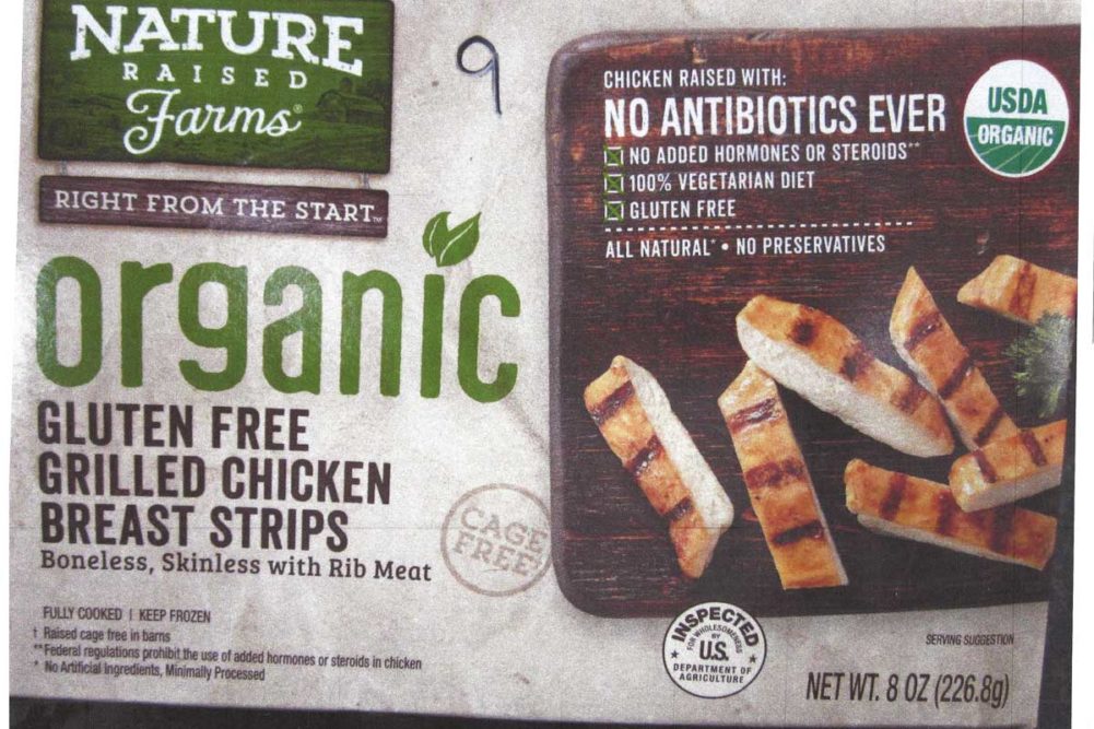 Package of Nature Raised Farms Organic Gluten Free Grilled Chicken Strips