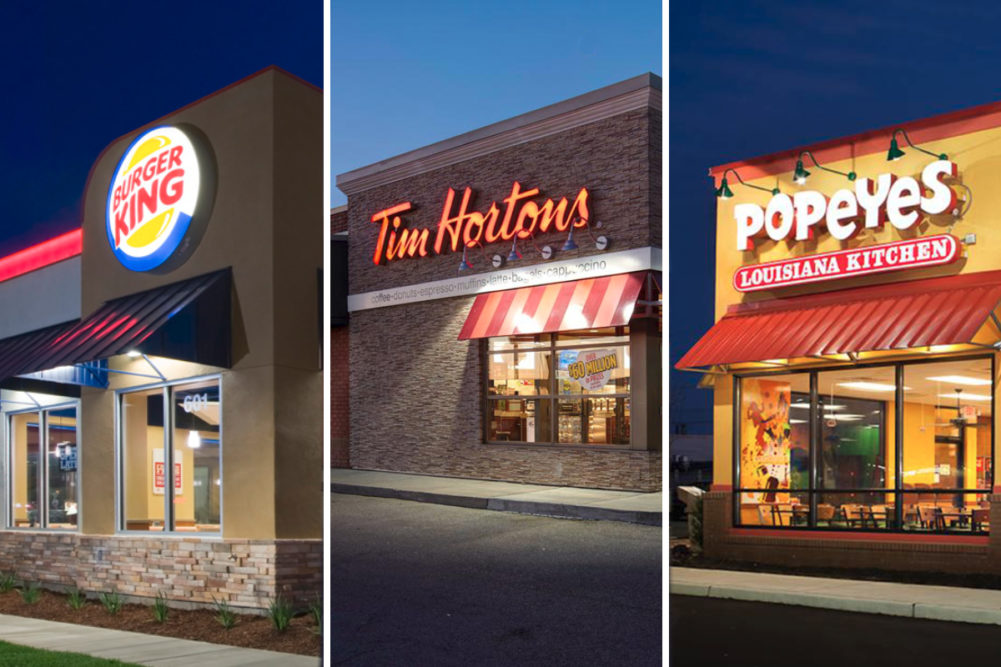 Burger King, Tim Hortons and Popeyes store fronts